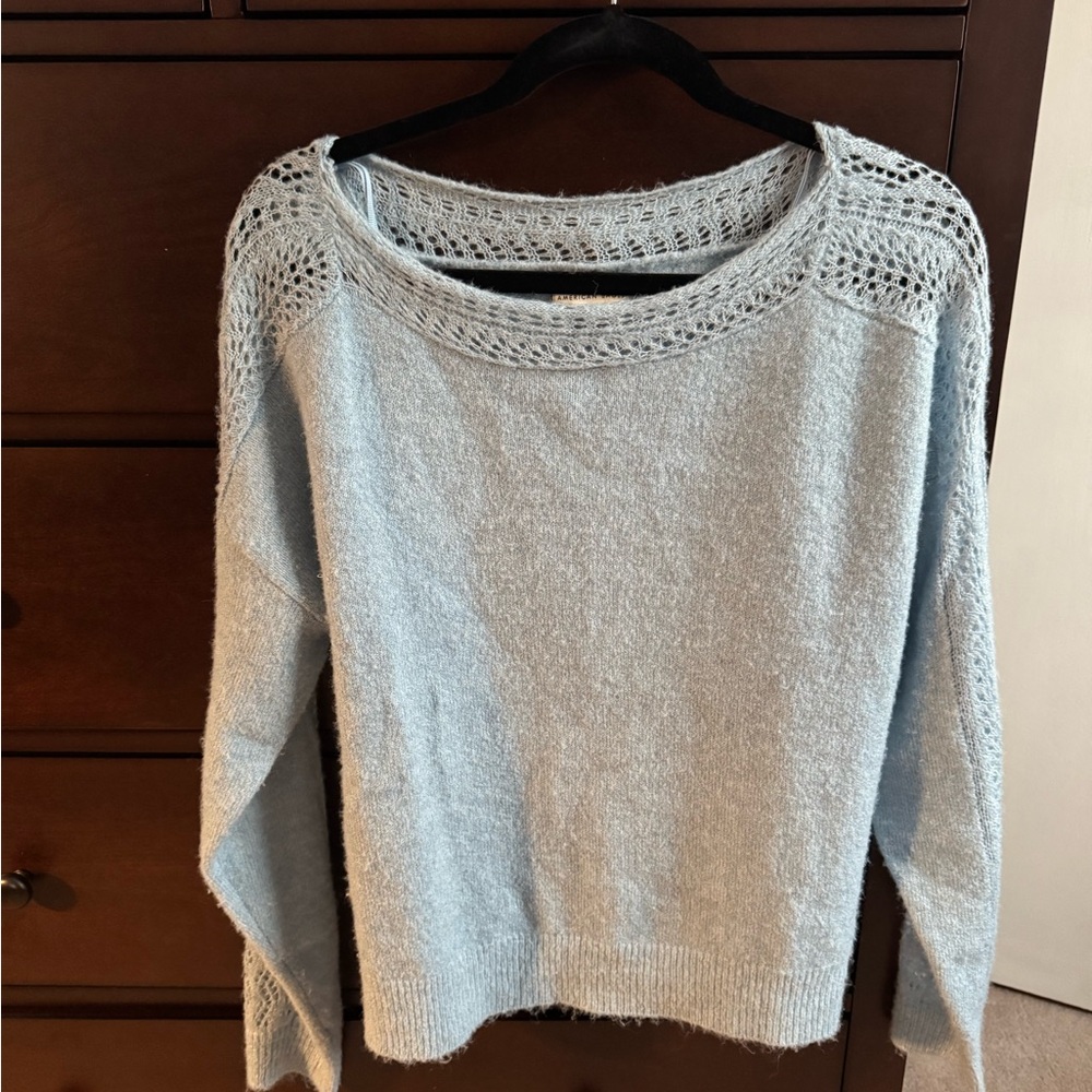 American Eagle Outfitters Soft Blue Knit Sweater